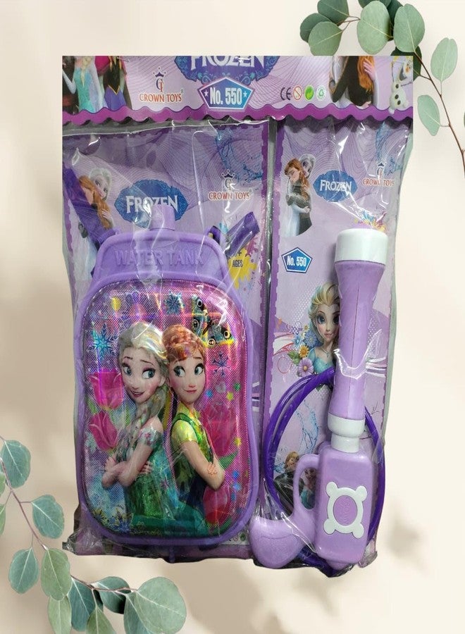 CROWNNIMREET Cartoon Holi Water Pichkari Toy for Kids Holi Back Holding Tank Pichkari for Kids Multicolor (Frozen Water Tank Pichkari) - Image 3